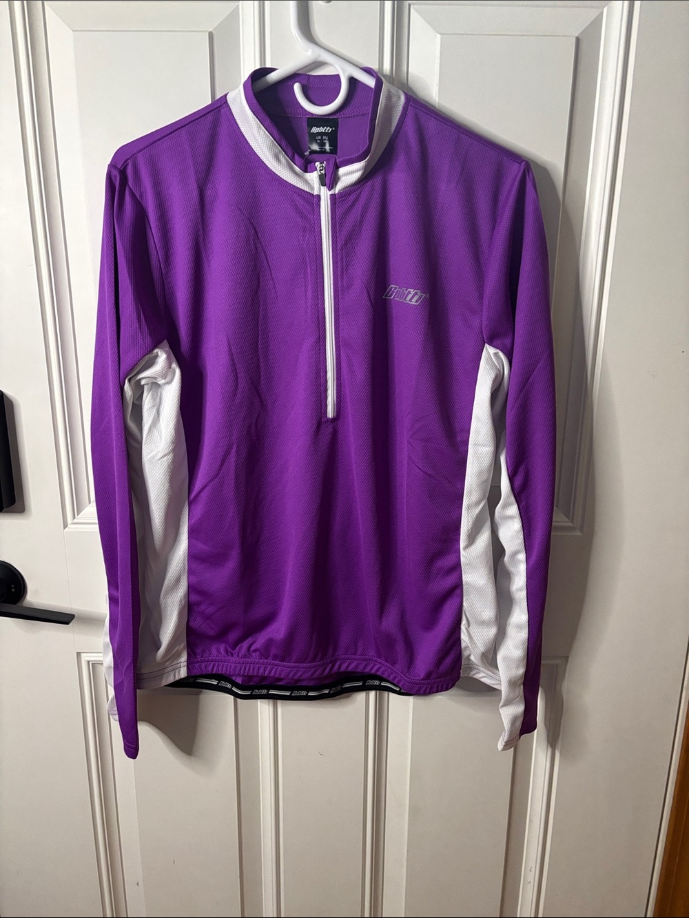 NWT Bpbtti Bright Purple Half-Zip Athletic Top with White Panels